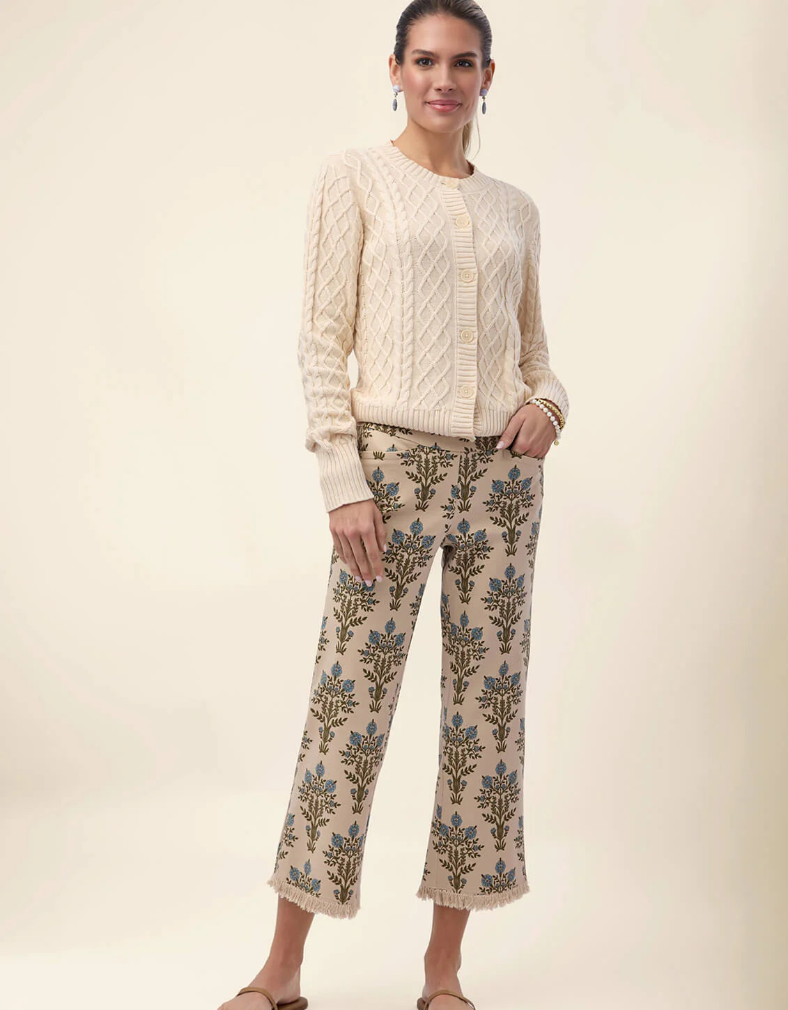 Maren Fringe Pant St. Augustine Blue | Spartina 449