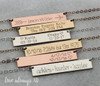 Click for more info about Personalized Bar Necklace, Gold Bar Necklace, Wedding date, Anniversary date, bridesmaid gift, an...