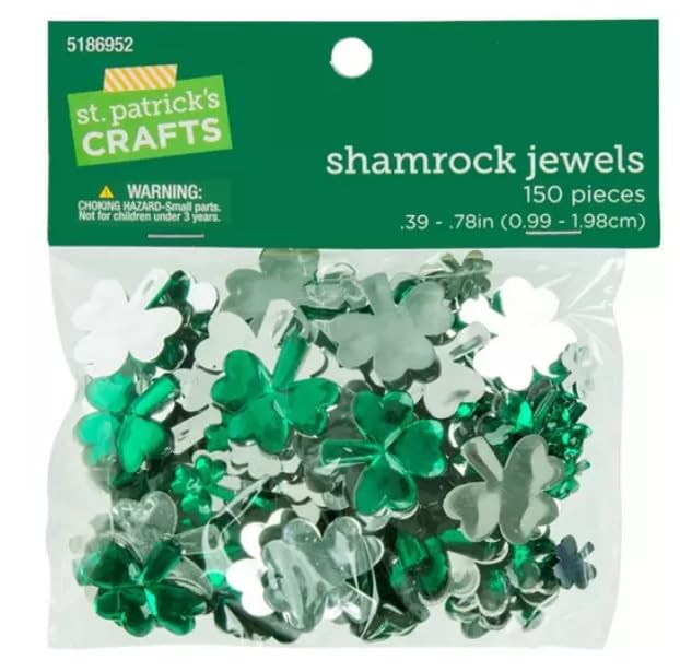 St. Patrick's Crafts Green Shamrock Rhinestones Flatback Embellishments - 150 Pieces | Amazon (US)