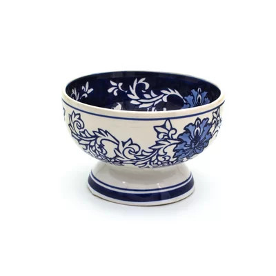Blue Garden 6-Inch White Lotus Footed Bowl | Wayfair North America