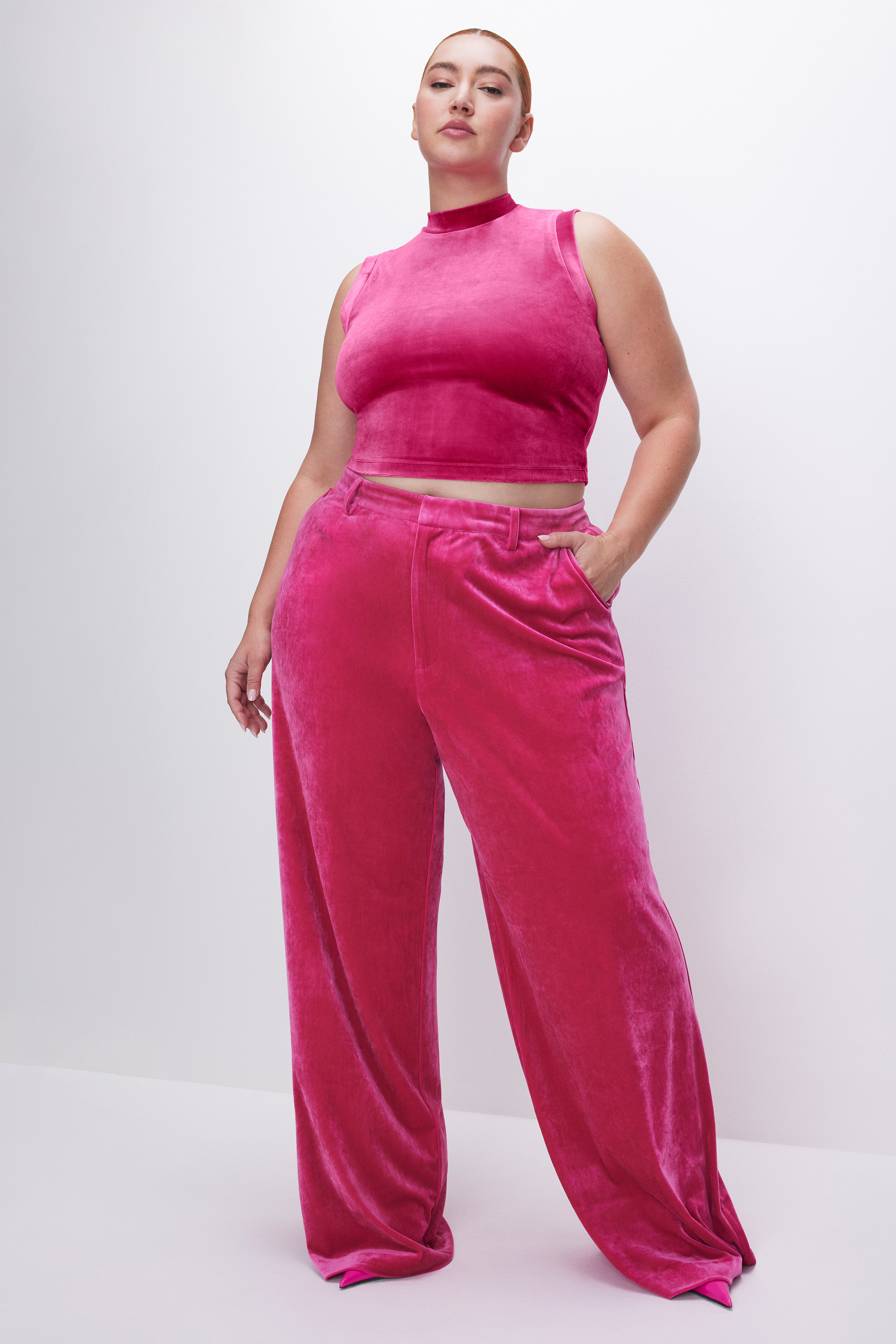 VELVET WIDE LEG TROUSER | Good American
