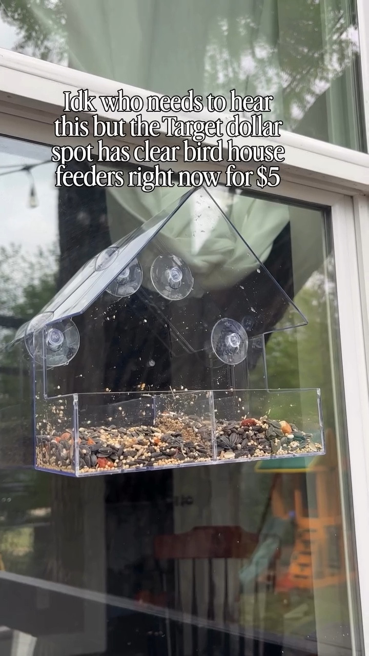 Run don’t walk 🏃🏼‍♀️ 
Target has clear birdhouse feeders to stick to a window for just $5 in their dollar spot. I will be going back to get more!

#targetdollarspot #targetfinds #clearbirdfeeder #outdooractivities #birdwatching
