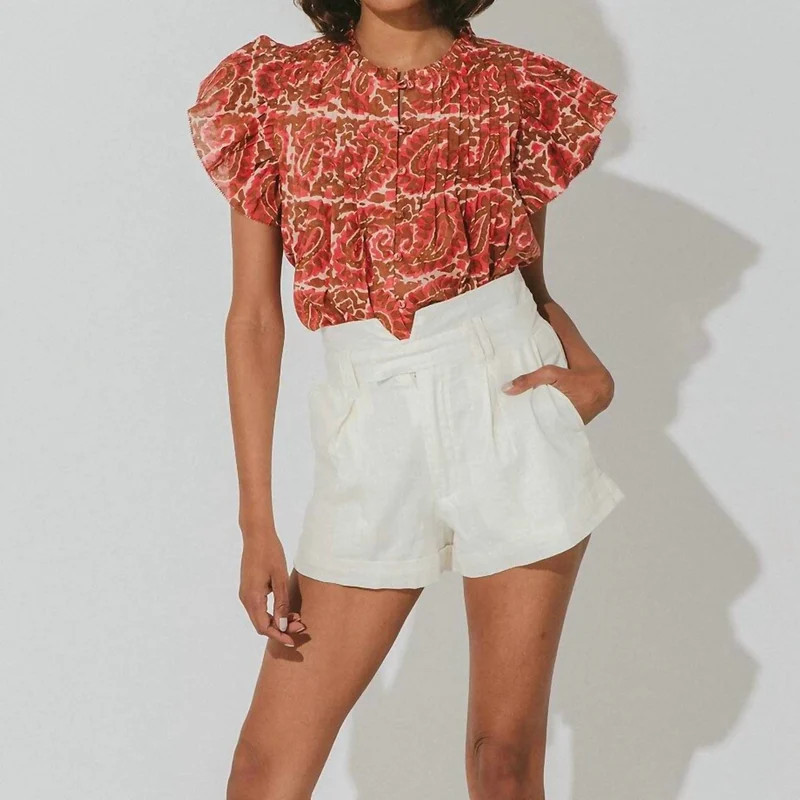 Cleobella Calla Blouse - Orange - M | Verishop