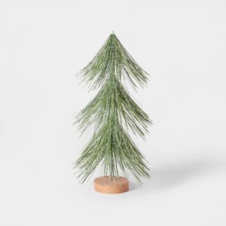 12in Unlit Tinsel Christmas Tree Decorative Figurine Green - Wondershop™ | Target