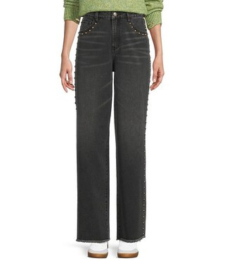 Full Length Stud Jeans | Dillard's