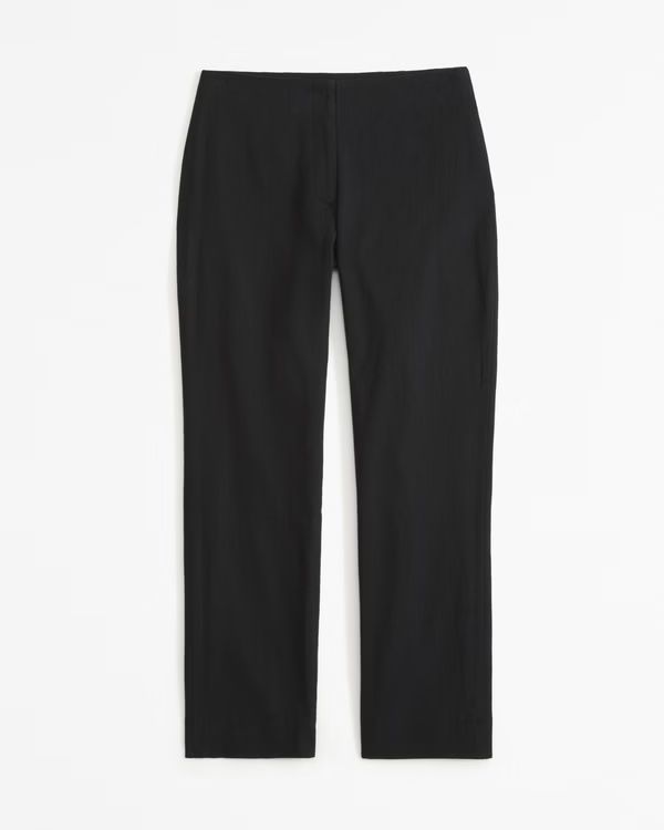 Women's Mid Rise Linen-Blend Tailored Straight Pant | Women's New Arrivals | Abercrombie.com | Abercrombie & Fitch (US)