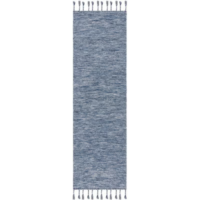 Dhurries DHU801 Hand Loomed Indoor Runner Rug - Navy/Beige - 2'3"x8' - Safavieh | Target