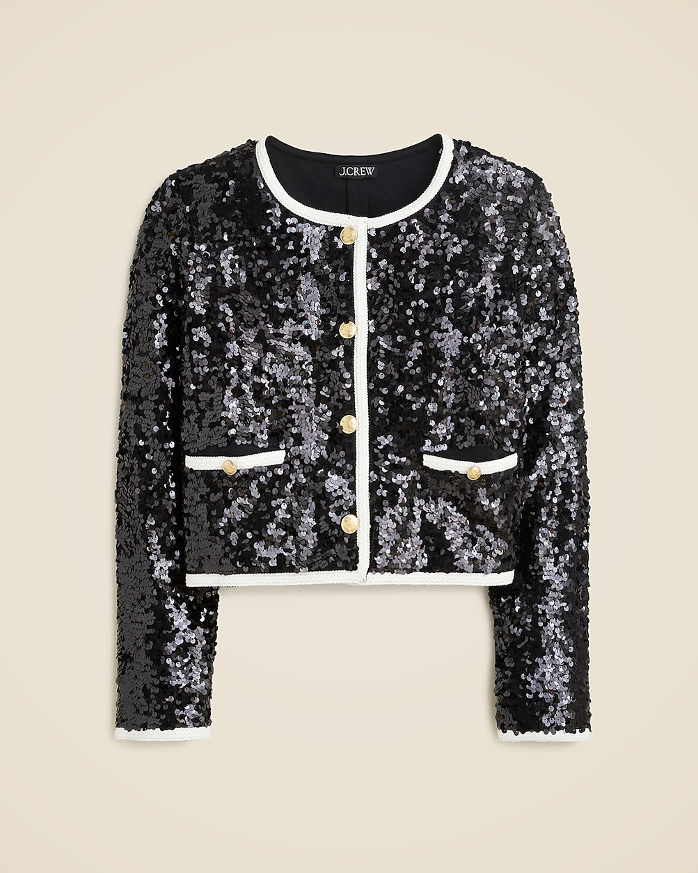 Mariner jersey lady jacket with sequins | J. Crew US
