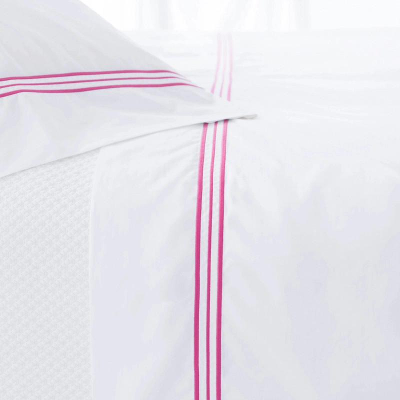 Trio Fuchsia Flat Sheet | Annie Selke
