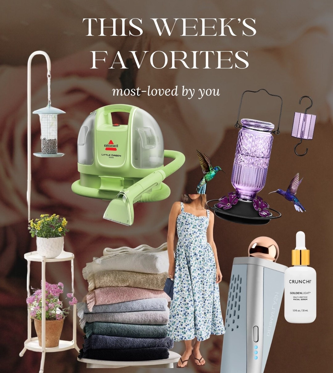 Hummingbird feeder, towels, a braless dress, facial routine, and more! This week’s favorites!

#LTKHome #LTKdayinmylife #LTKBeauty