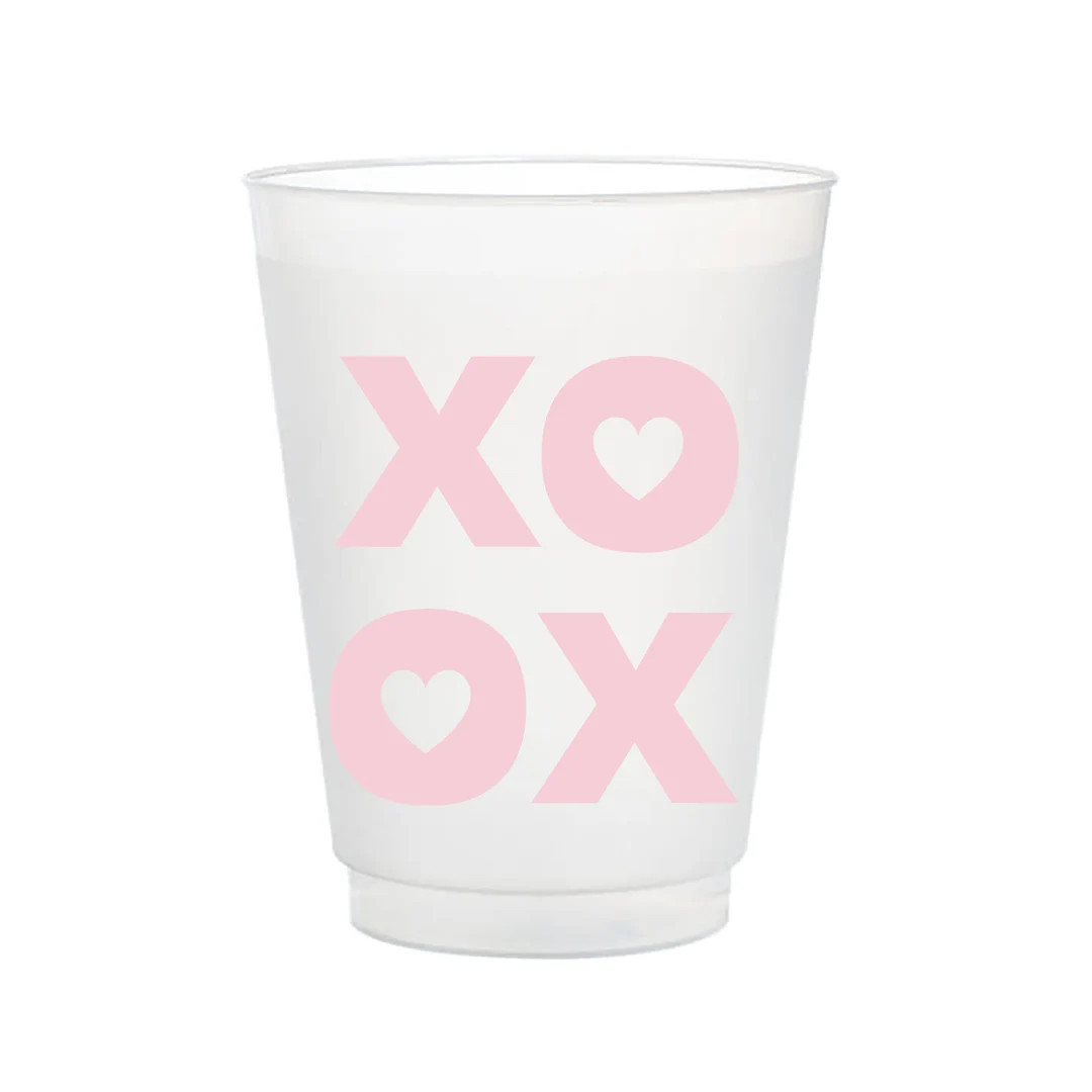 XOXO, Frost Flex Cups, Valentine's Day Frost Flex Cups, Valentines Cups, Valentine's Day Party Cu... | Etsy (US)
