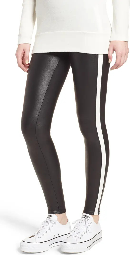 SPANX® Side Stripe Faux Leather Leggings | Nordstromrack | Nordstrom Rack