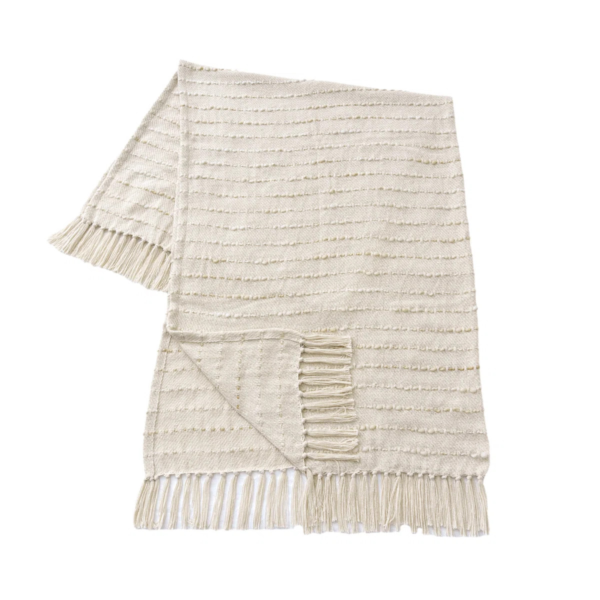 Deep Ombre Striped Handmade Woven Throw Blanket with Fringe | Wayfair North America