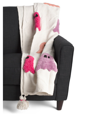 Boo Tufted Ghosts Throw | TJ Maxx