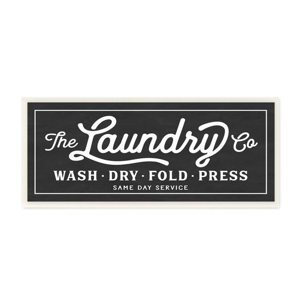 Vintage Laundry Sign Cursive Typography Wall Plaque Art | Bed Bath & Beyond