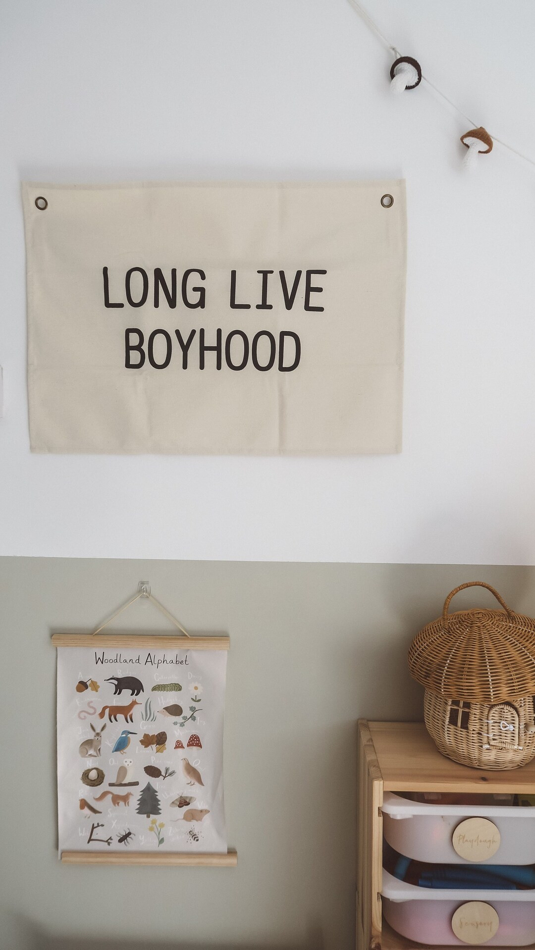Long Live Boyhood Banner Natural: Canvas Wall Flag | Wall Art for Nursery | Modern Kids Room Deco... | Etsy (US)