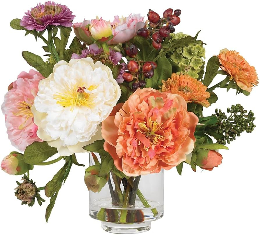 Nearly Natural 4689 Mini Peony Silk Arrangement,Assorted 10 x 10 x 10 | Amazon (US)