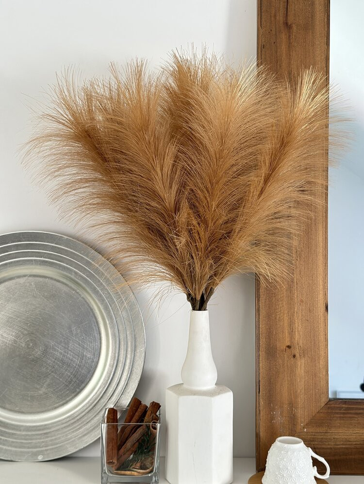 1pc Faux Pampas Grass, Large Tall Fluffy Artificial Bulrush Reed Grass For Vase Filler Farmhouse ... | SHEIN