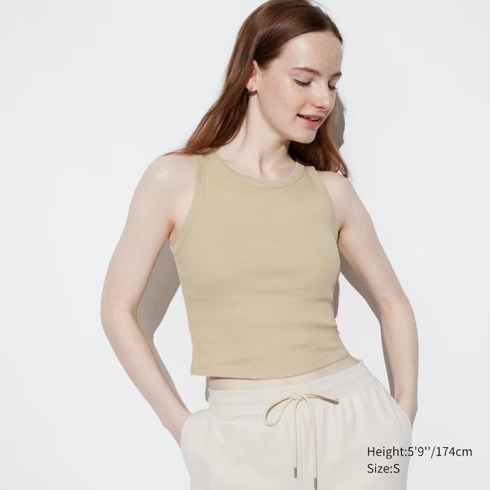 Ribbed Cropped Sleeveless Bra Top | UNIQLO (US)