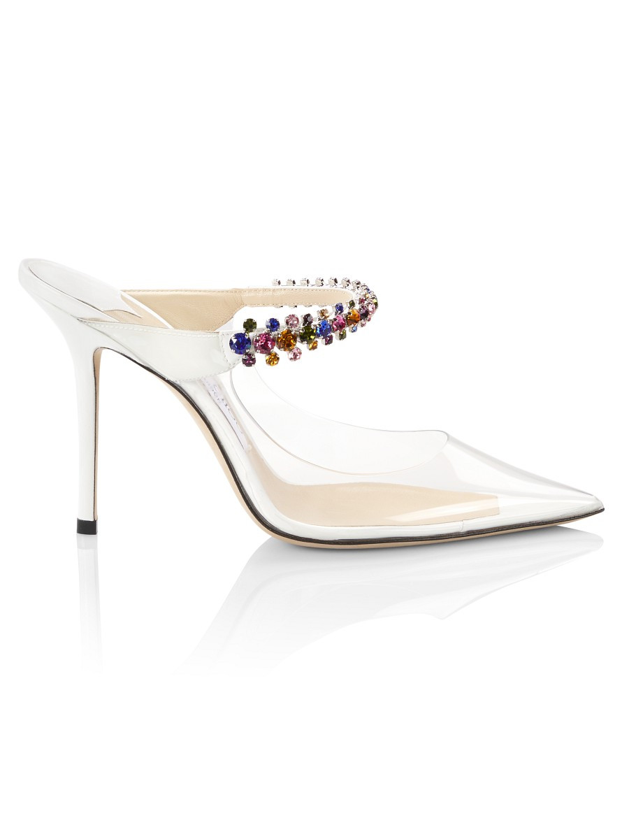 Jimmy Choo Bing Embellished Iridescent Mules - Ivory Multicolor - Size 35.5 (5.5) | Saks Fifth Avenue OFF 5TH