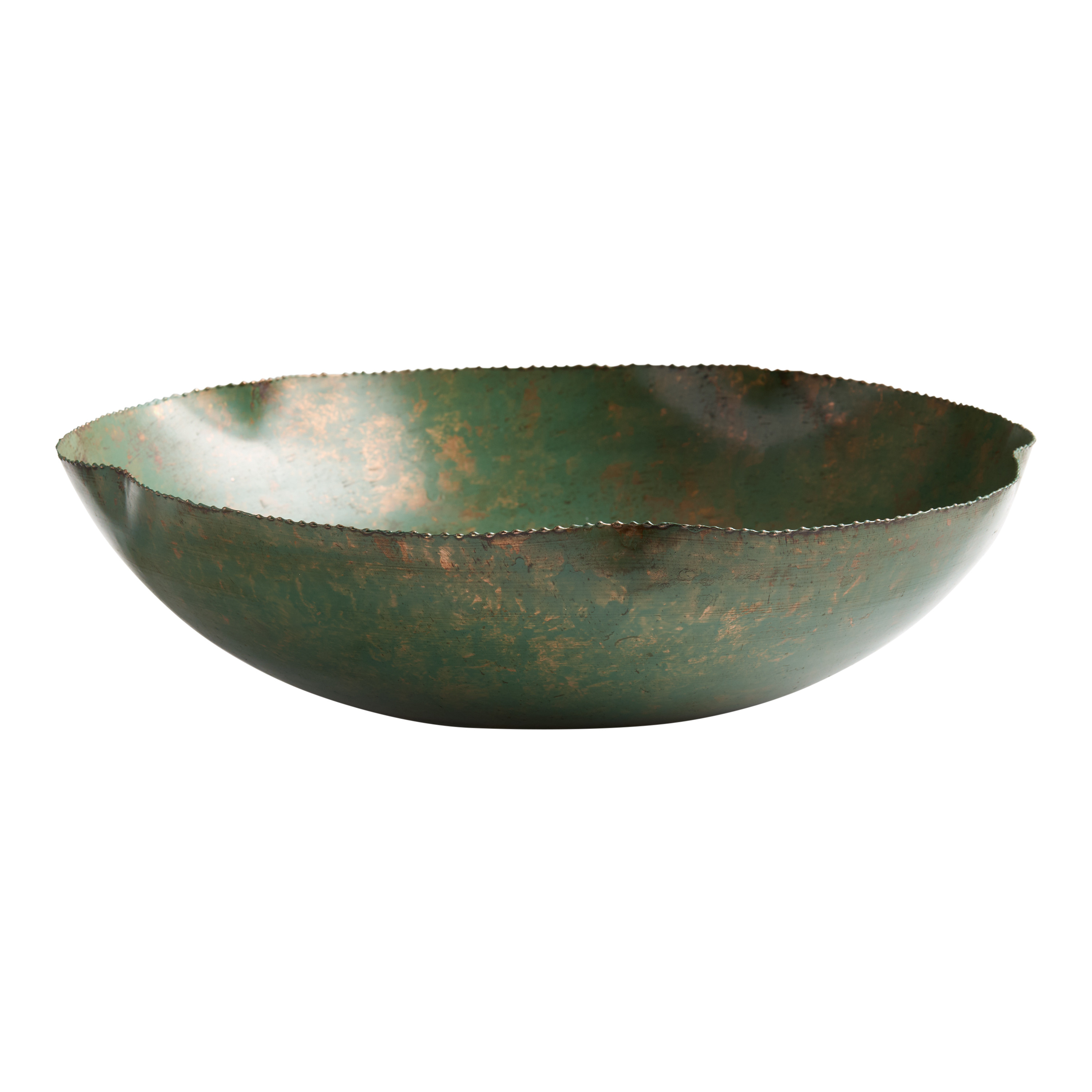 Green Patina Metal Bowl Decor | World Market