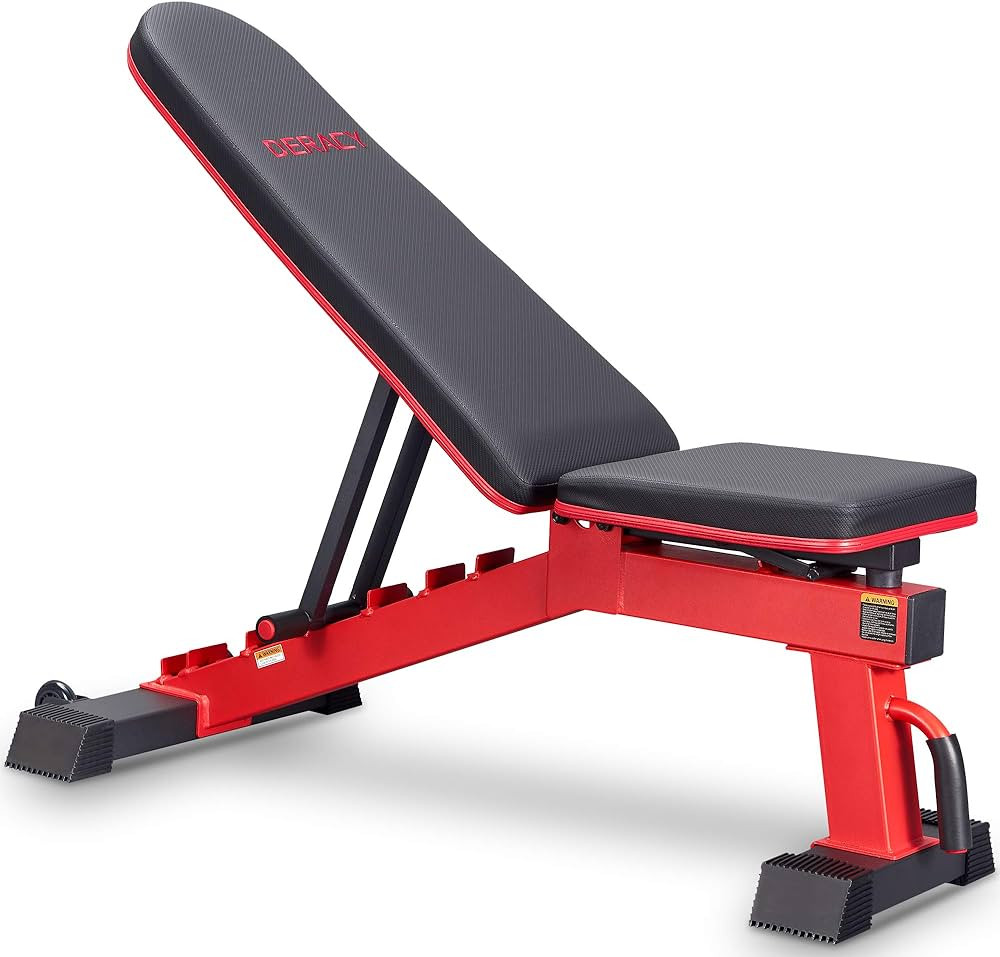 DERACY Adjustable Weight Bench for Full Body Workout, Incline and Decline Weight Bench for Indoor... | Amazon (US)