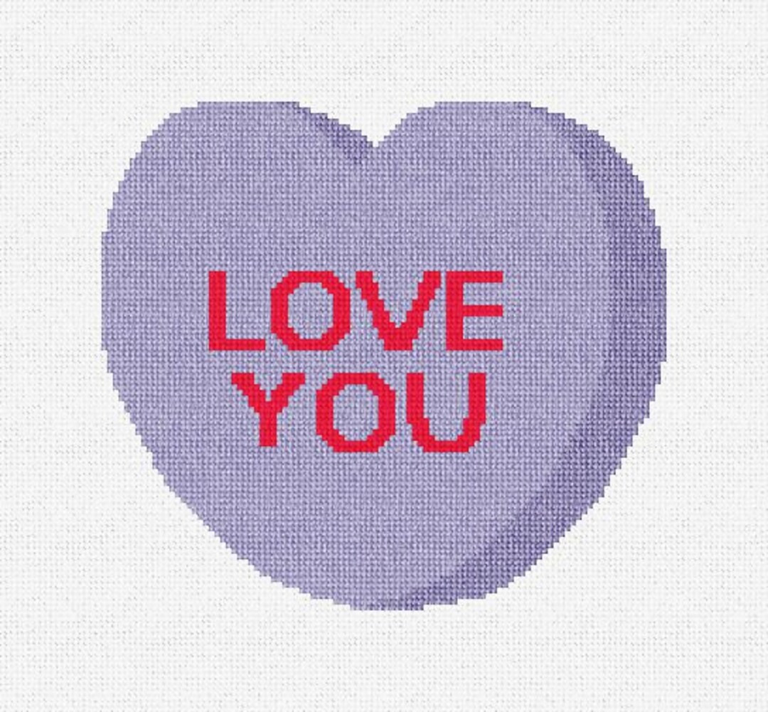 Love You Valentine Needlepoint Ornament DIY Kit | Etsy (US)