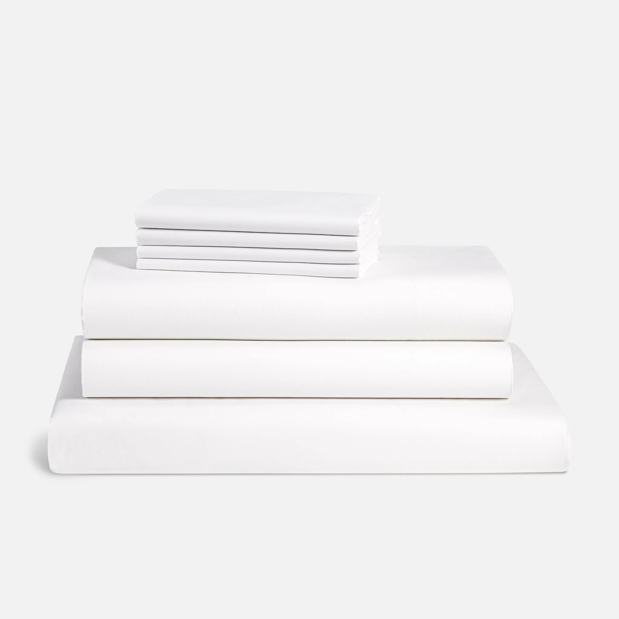 Brooklinen Luxe Sateen Hardcore Bundle size Twin XL in Solid White | Brooklinen