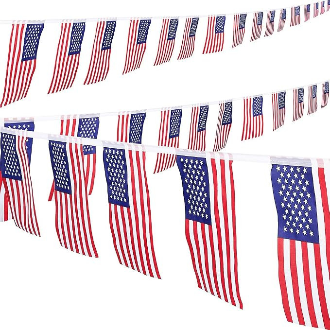 60PCS American flag, Independence Day Banner American Flag, 65Ft American flag Banner, Very Suita... | Amazon (US)