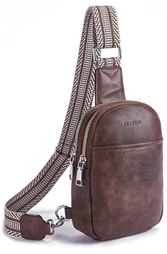 Telena Sling Bag for Women Vegan Leather Fanny Pack Crossbody Bags for Women Coffee | Amazon (US)