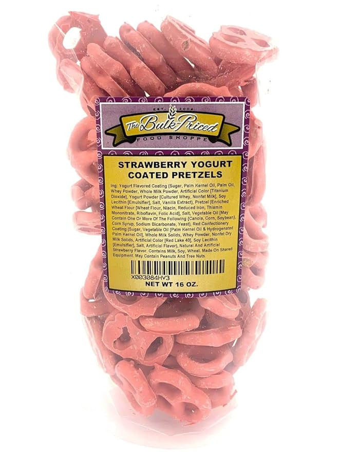 Strawberry Yogurt Pretzels, Bulk (1 lb. Resealable Zip Lock Stand Up Bag) | Amazon (US)
