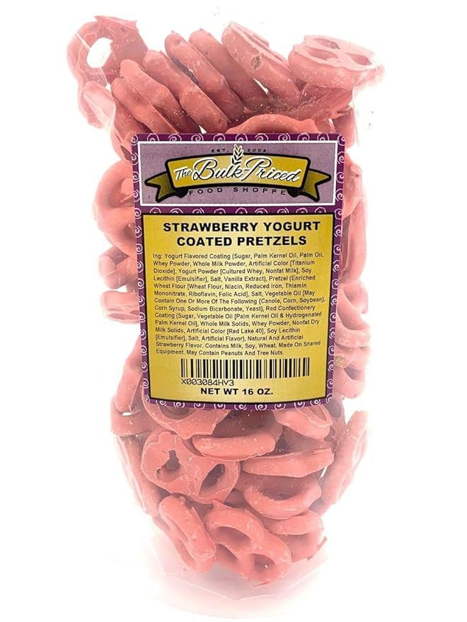 Strawberry Yogurt Pretzels, Bulk (1 lb. Resealable Zip Lock Stand Up Bag) | Amazon (US)