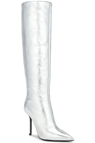David Koma Wide Leg Knee High Boot in Silver | FWRD | FWRD 