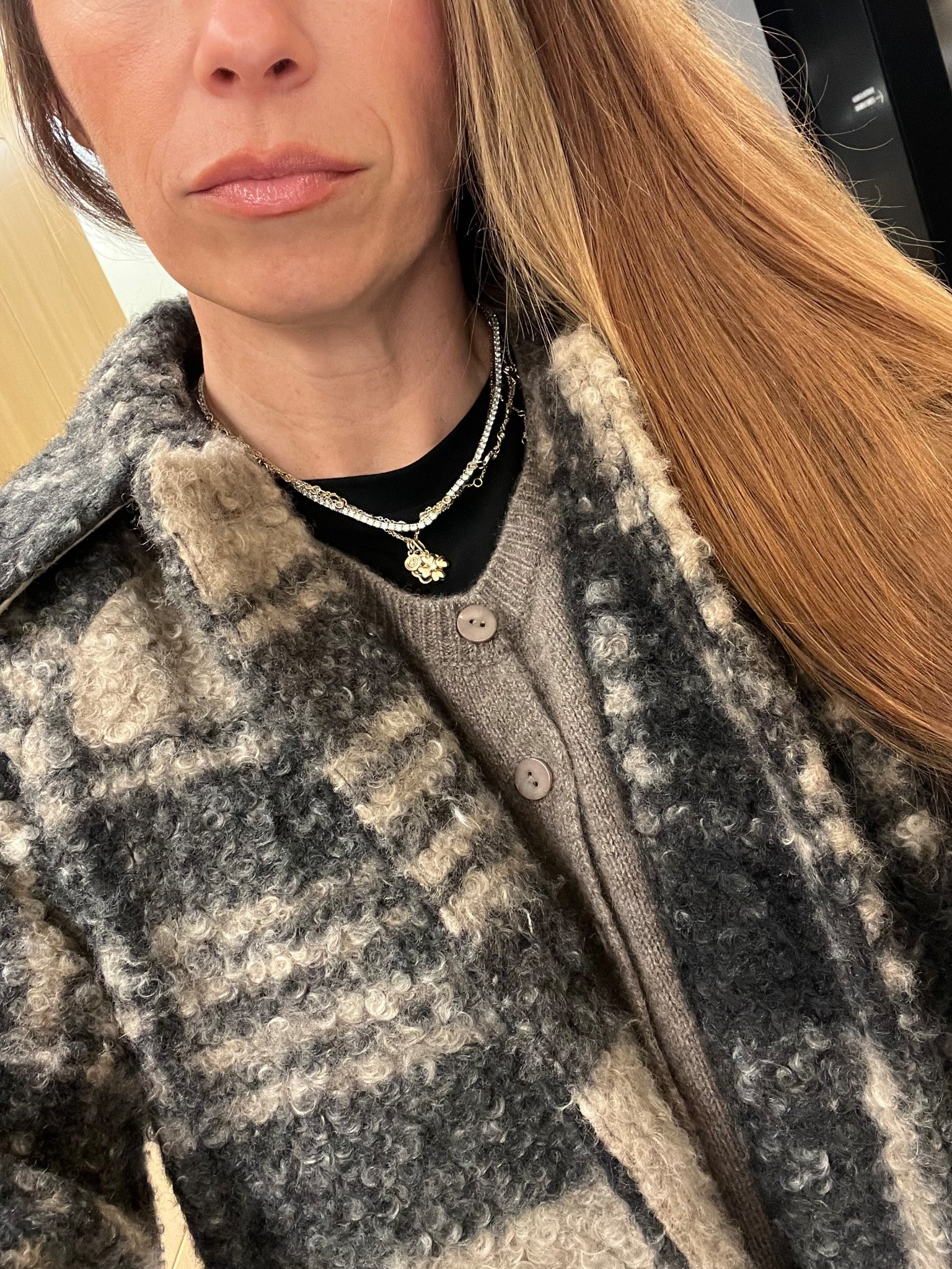 Oversized coat, cashmere sweater, tennis necklace stack, mom style, cool girls style, plaid coat

#LTKSeasonal #LTKGiftGuide