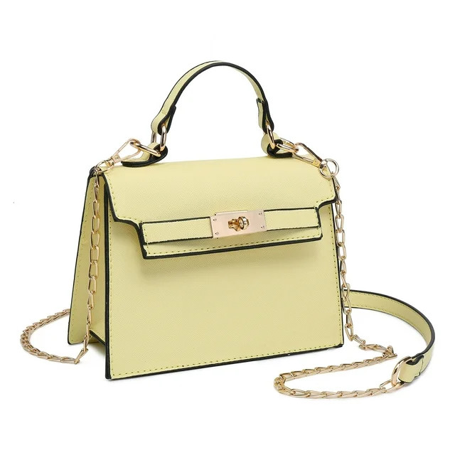 XB Womens Mini Satchel Crossbody Bag Faux Leather Shoulder Handbag Top Handle Tote with Chain Str... | Walmart (US)