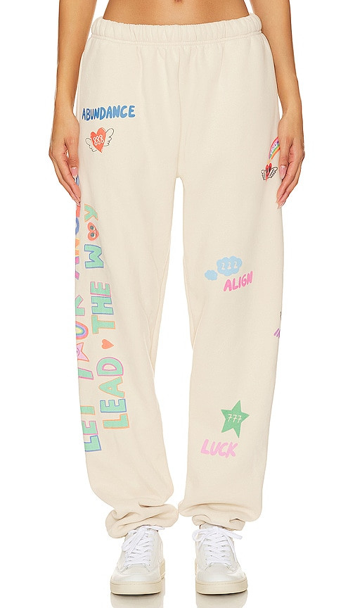 The Mayfair Group Angels All Around You Sweatpants in Cream. - size S/M | Revolve Clothing (Global)