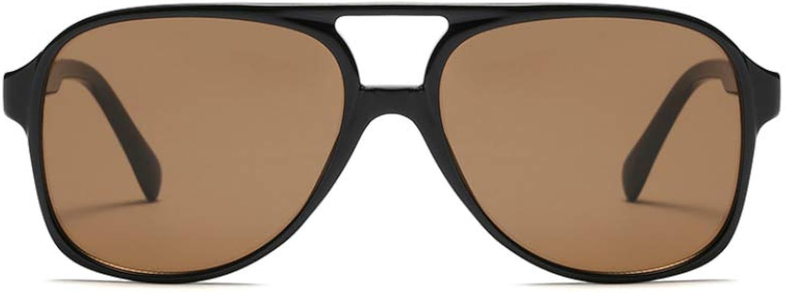 Vintage Retro 70s Sunglasses for Women Classic Large Squared Aviator Frame | Amazon (US)