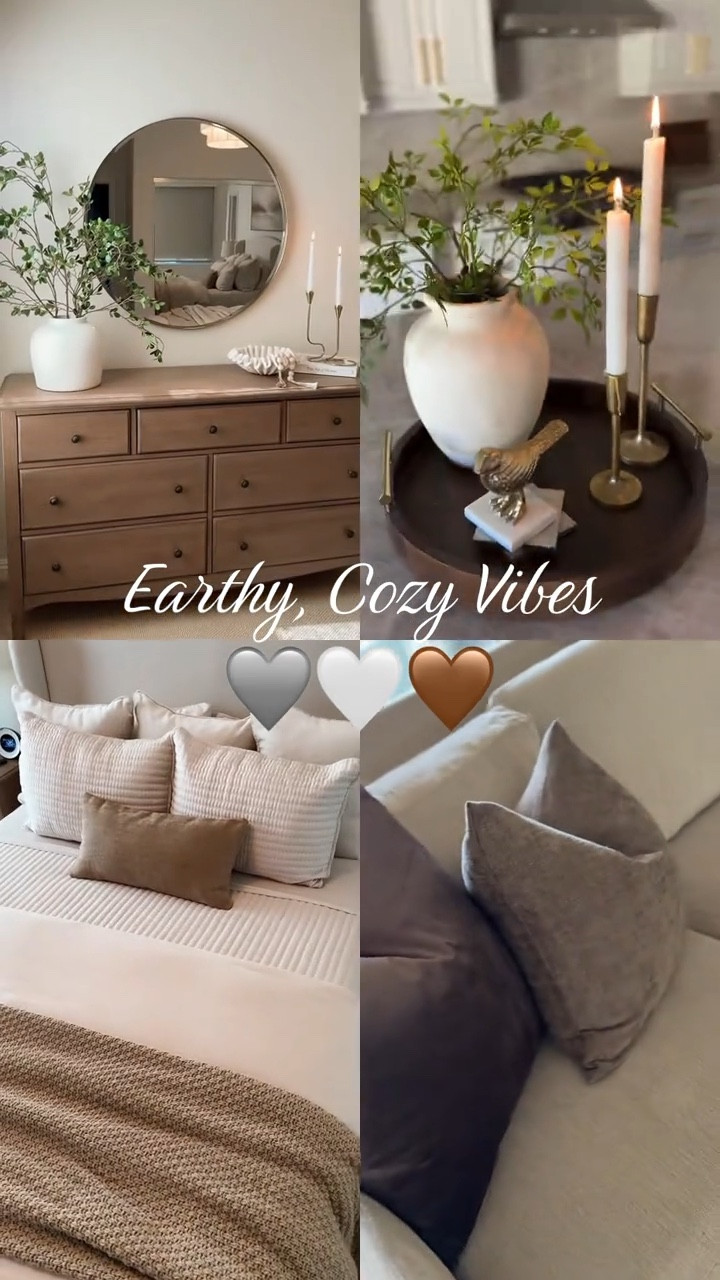 Looking for that cozy, earthy vibe? Think of wood tones, soft greenery, brass accents, and textured pillows as an easy, affordable way to bring in that modern organic look to any home 🤎 #earthyvibes #cozyhome #modernorganic

#LTKHome