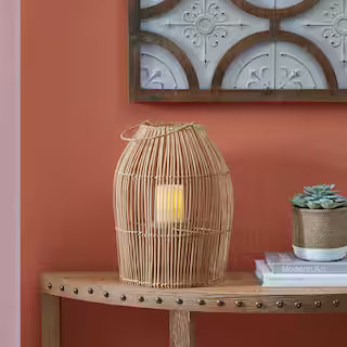 StyleWell Natural Rattan Lantern FEH2111-12 - The Home Depot | The Home Depot