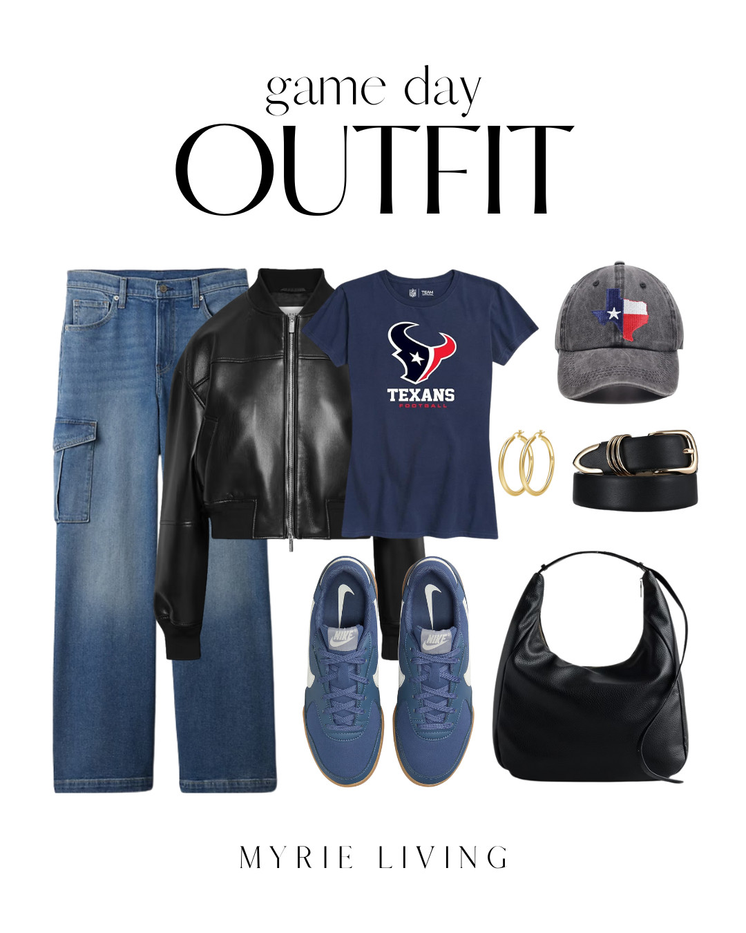 Game day ready! Love a sporty chic outfit that’s cute but still comfy enough to wear all day.

// Gameday, Gameday Outfits, Gameday Outfit, Game Day, Game Day Outfit, Game Day Style, Outfit Inspo, Outfit Ideas, Fashion, Hat, Hats, Earrings, Gold Earrings, Sneakers, Sneakers Women, Leather Jacket, Short Sleeve Tshirts, Slouchy Bag, Jeans, Wide Leg Cargo Jeans, Belt, Belts Women
 

 #LTKFindsUnder100 #LTKStyleTip #LTKShoeCrush