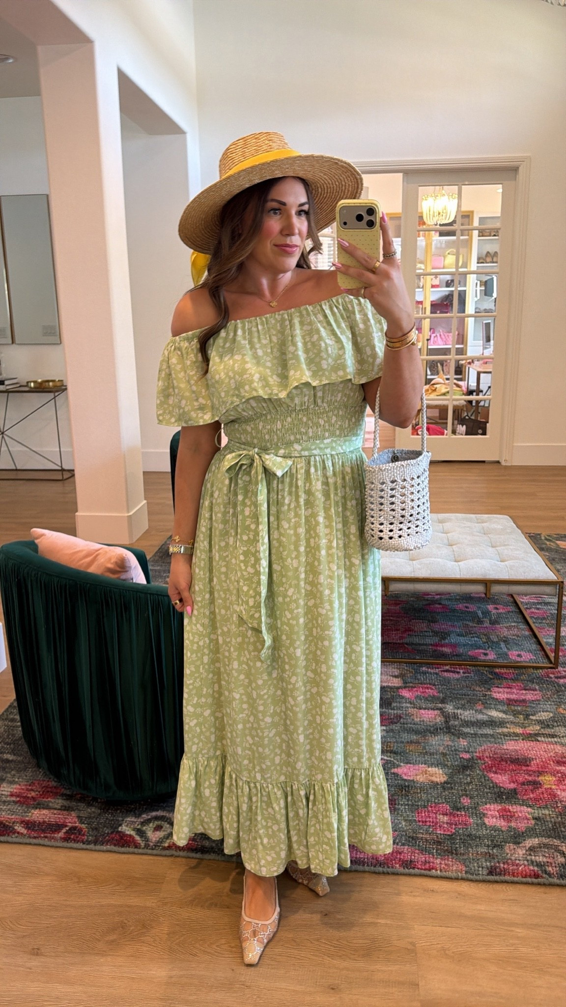 curvy midsize summer outfit! wearing size medium in green floral maxi dress! wore to an Anne of Green Gables themed party 💚

#LTKdayinmylife #LTKSeasonal #LTKMidsize