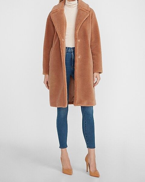 Cozy Long Sherpa Coat | Express