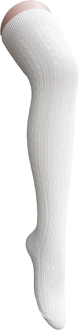 Century Star Women's Casual Athlete Striped Over Knee Thin Thigh High Tights Long Stocking Socks | Amazon (US)