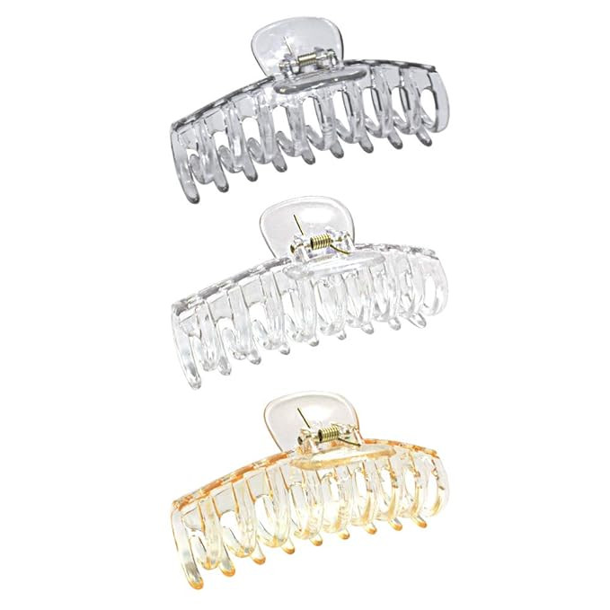 Clear Hair Claw Clips for Women Thick Hair Crystal Resin Large Hair Clips for Women Fine Hair Inv... | Amazon (US)
