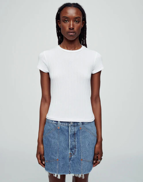 Hemp Rib Baby Tee - Optic White | RE/DONE