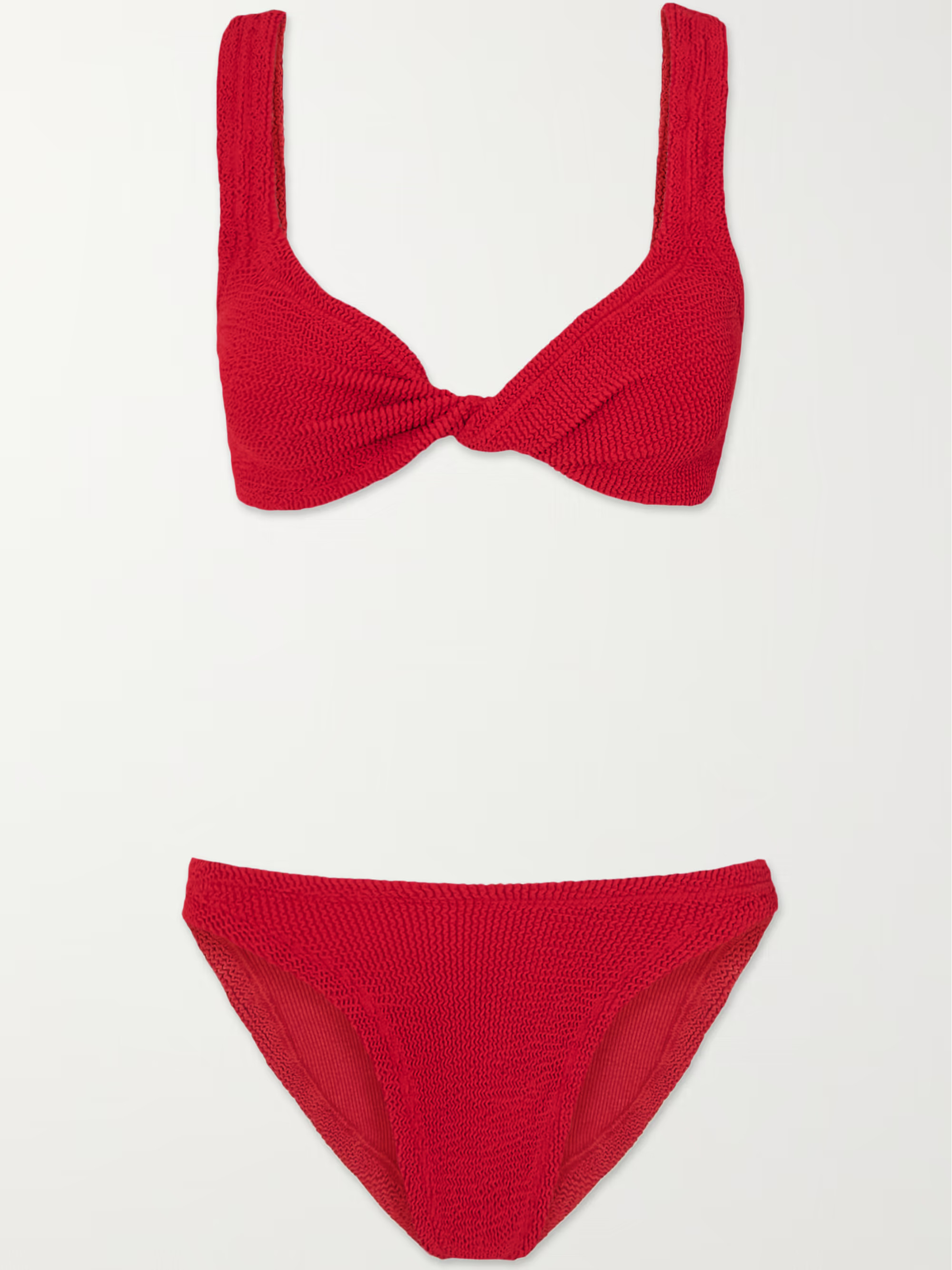 + NET SUSTAIN Juno twist-front seersucker bikini | NET-A-PORTER (US)