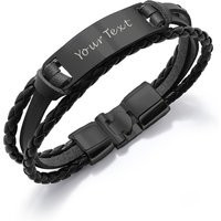 Personalized Mens Bracelets Leather Engraved Bracelet With Any Text Birthday Father's Day Wedding Christmas Gifts For Him Dad Boy Friend | Etsy (US)
