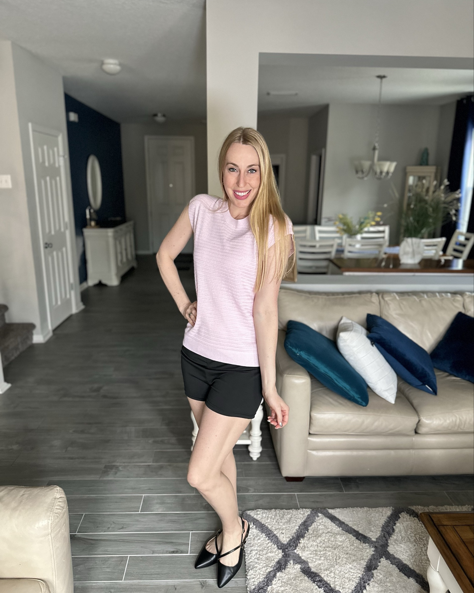 Light pink  knit top
💓  this top is so cute.  Stretchy, comfy and loose fitting
💓 it comes in so many different colors
💞 fits true to size, wearing size small

#LTKStyleTip #LTKFindsUnder50 #LTKFindsUnder100