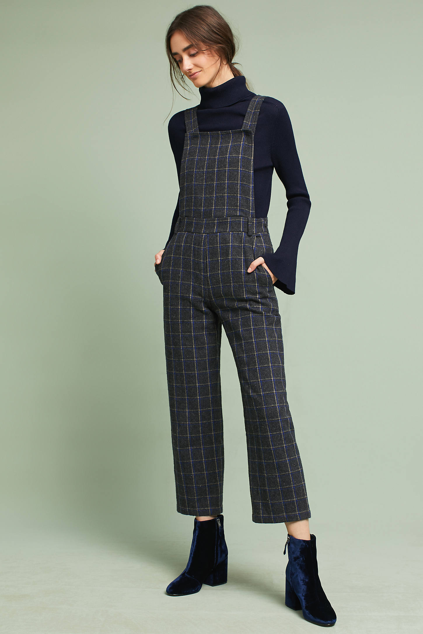 Cropped Plaid Overalls | Anthropologie (US)