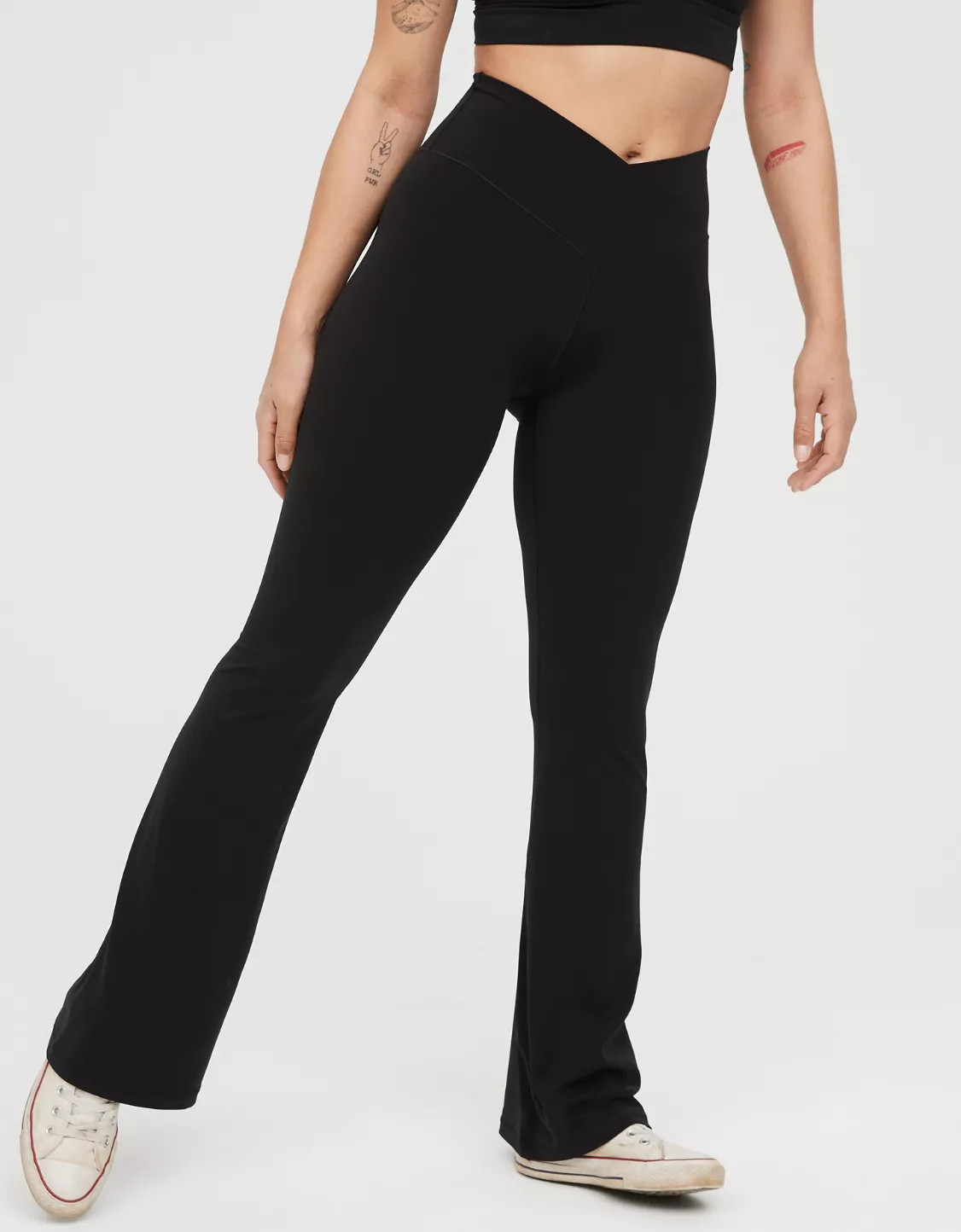 OFFLINE By Aerie Real Me High Waisted Crossover Flare Legging | Aerie